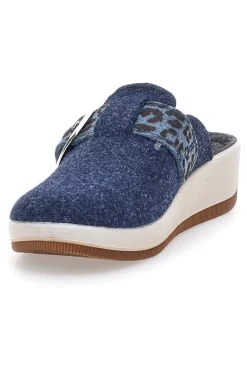 Ciabatte blu con fibbia leopardata e plantare anatomico 40 GC-INBLU Online
