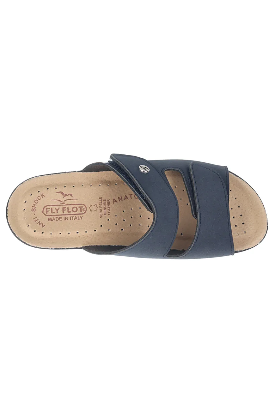 Ciabatte blu con sottopiede in vera pelle, fodera Air Flot e antiscivolo 90630J86CE-FLY FLOT