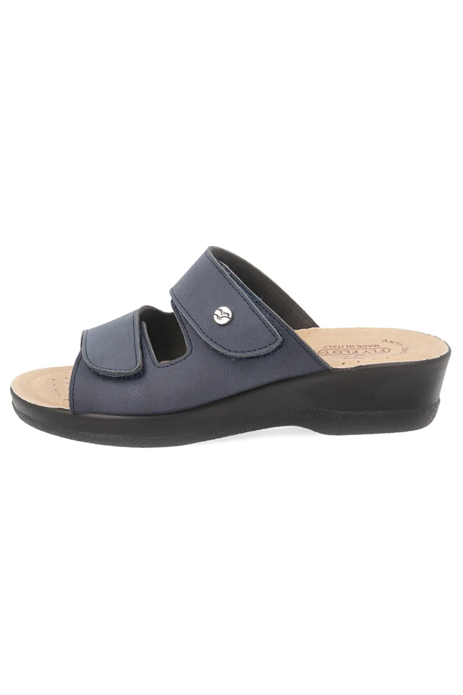 Ciabatte blu con sottopiede in vera pelle, fodera Air Flot e antiscivolo 90630J86CE-FLY FLOT