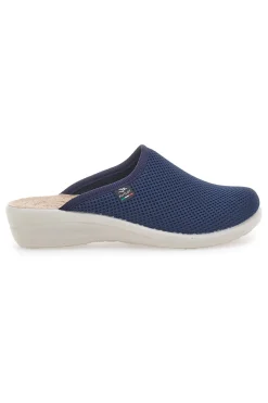 Ciabatte blu con sottopiede in pelle T4368FE-FLY FLOT