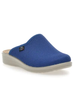 Ciabatte Blu con Sottopiede in Pelle 83368FE-FLY FLOT Discount