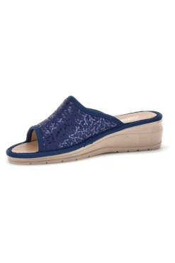 Ciabatte Blu con zeppa comfort 7555-LINEA COMODA Best