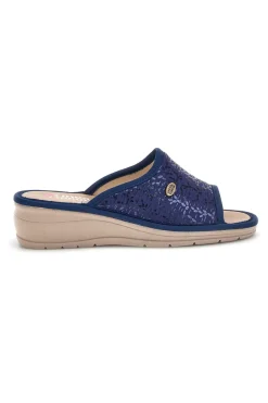 Ciabatte Blu con zeppa comfort 7555-LINEA COMODA Best