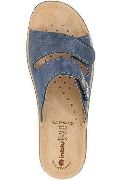 Ciabatte Blu Con Zeppa e Strappo in Velcro 2675-INBLU