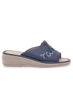 Ciabatte Blu Con Zeppa Made In Italy 7226-LINEA COMODA Outlet