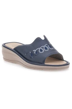 Ciabatte Blu Con Zeppa Made In Italy 7226-LINEA COMODA Outlet