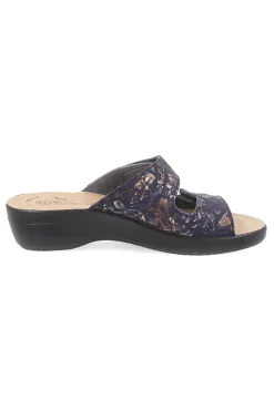 Ciabatte blu in vera pelle anatomiche 90T50B18CE-FLY FLOT Best