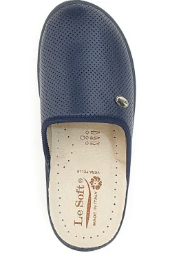 Ciabatte Blu Made In Italy Con Plantare In Vera Pelle 824100-LE SOFT Outlet