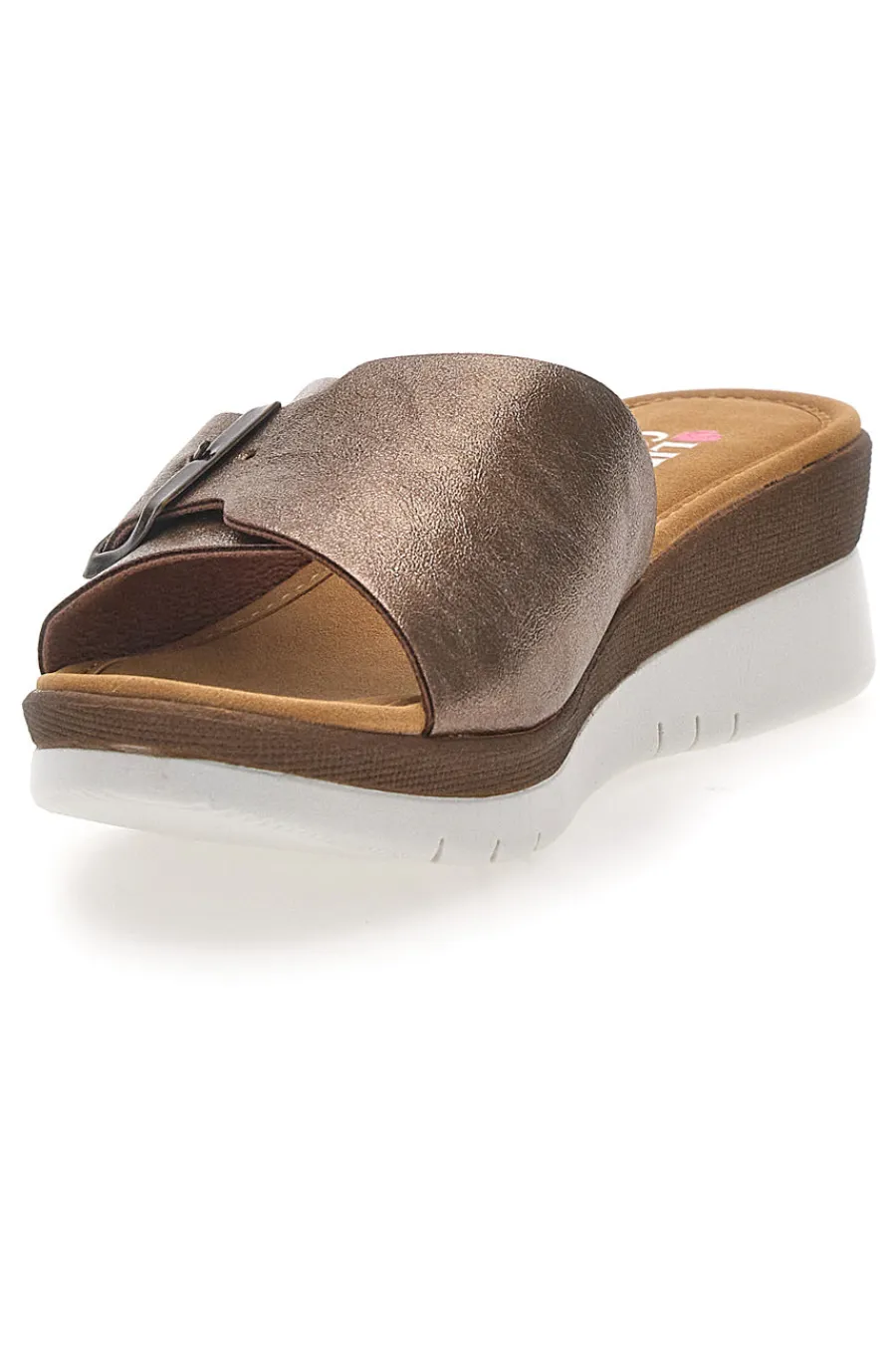 Ciabatte bronzo con fibbia e plantare comfort 7185-LINEA COMODA Sale