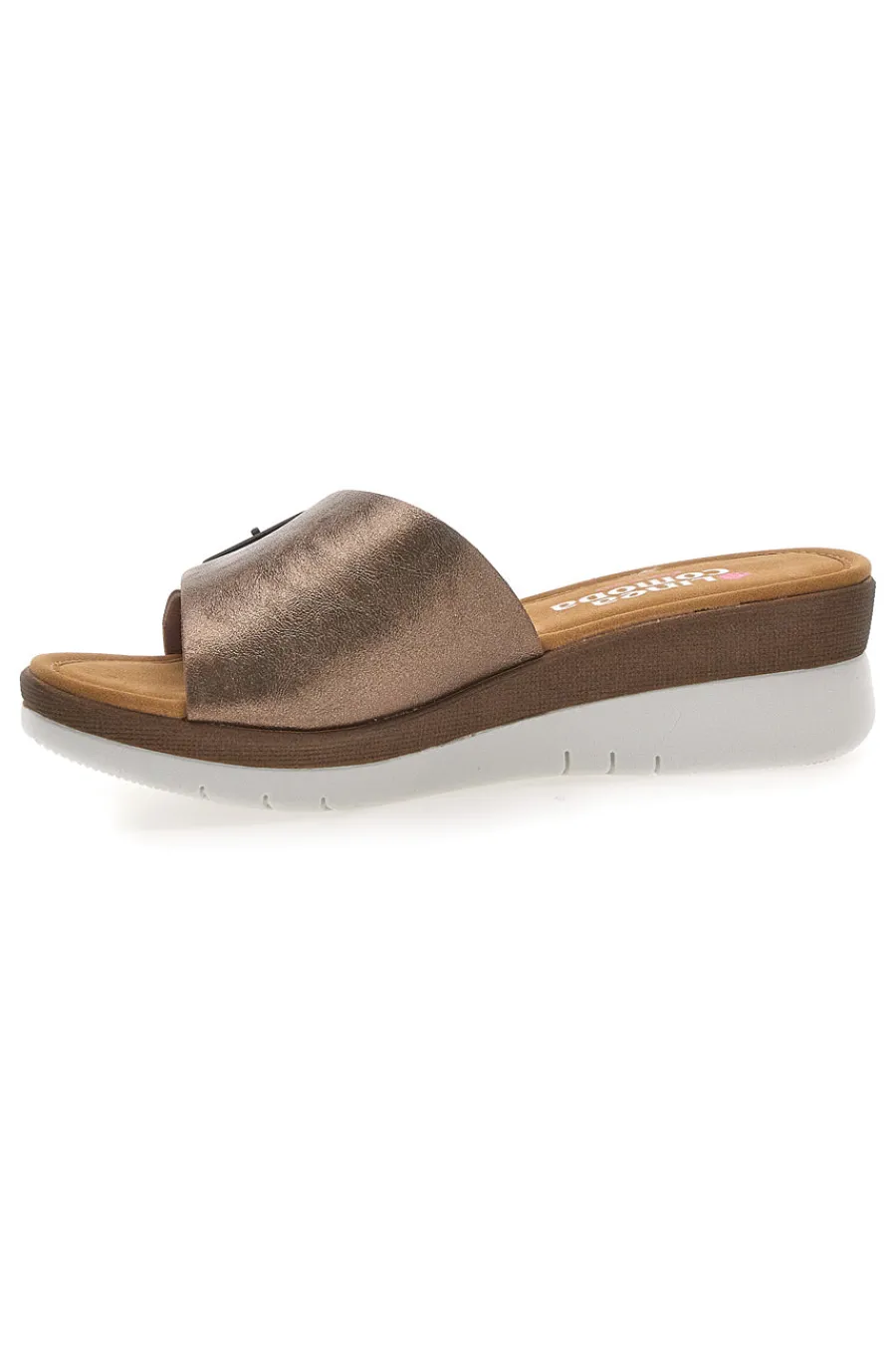Ciabatte bronzo con fibbia e plantare comfort 7185-LINEA COMODA Sale