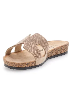 Ciabatte Champagne con Fascia Glitterata 13523-FUN BEACH Hot
