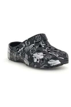 Ciabatte clog nere con stampa 6-WOZ Clearance