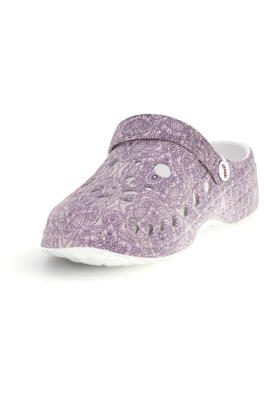 Ciabatte clog viola traforate con stampa 5-WOZ Online