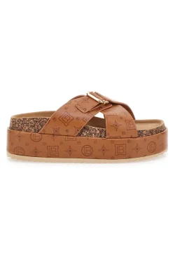Ciabatte Cognac Con Flatform 8627-LAURA BIAGIOTTI Clearance
