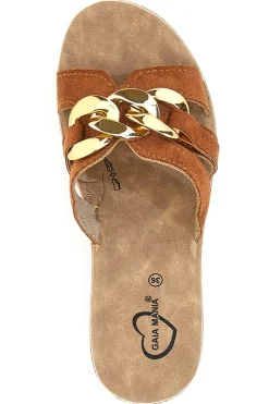 Ciabatte con Zeppa 106 Cognac-GAIA MANIA Outlet