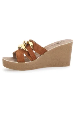 Ciabatte con Zeppa 106 Cognac-GAIA MANIA Outlet
