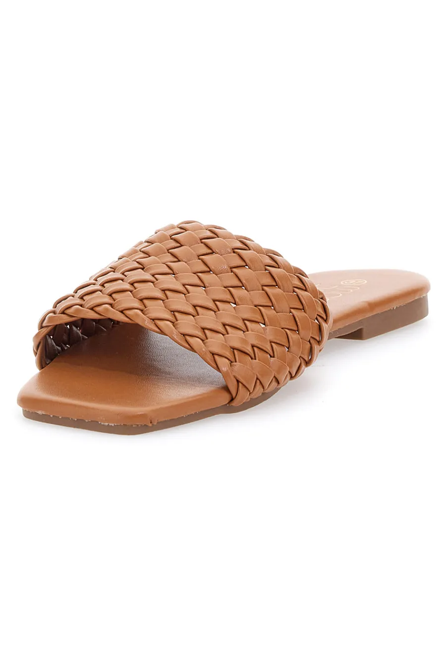 Ciabatte Flat Cognac Con Fascia Incrociata 5410-MON DIEU Best