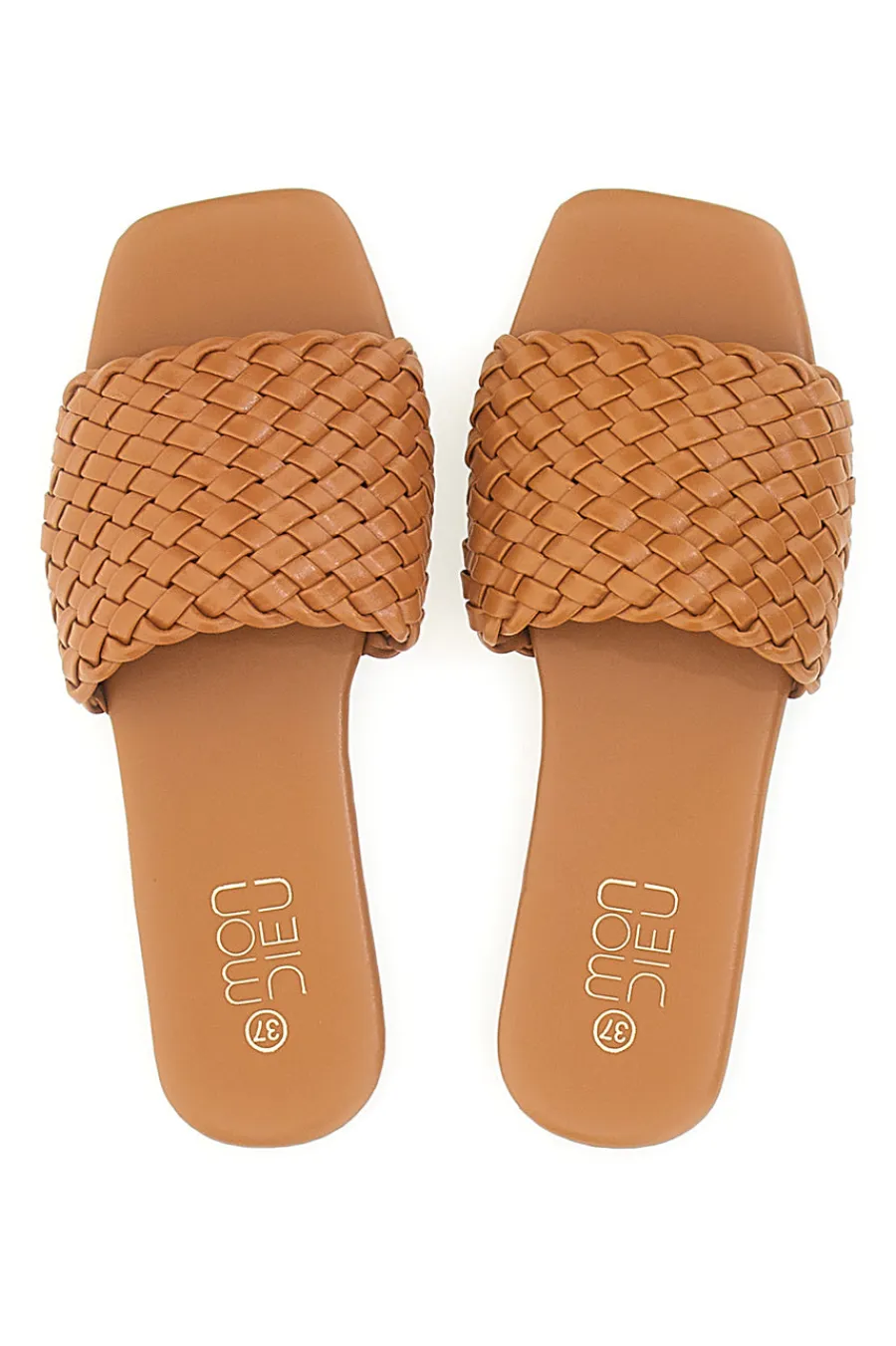 Ciabatte Flat Cognac Con Fascia Incrociata 5410-MON DIEU Best