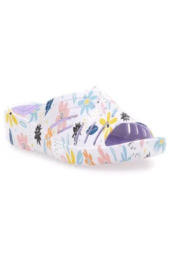 Ciabatte floreali multicolor fascia incrociata 711-2T2L