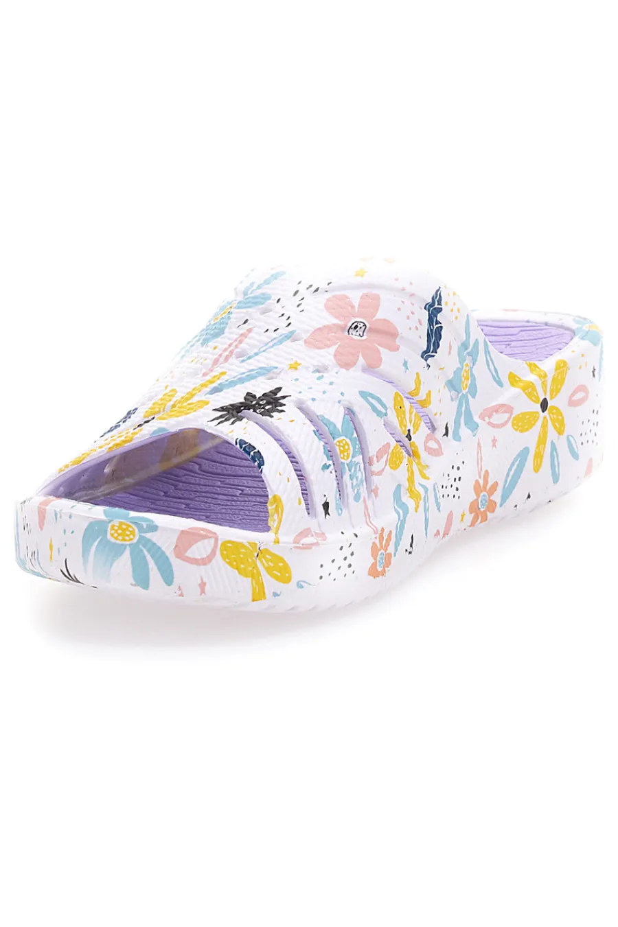 Ciabatte floreali multicolor fascia incrociata 711-2T2L