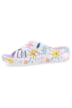 Ciabatte floreali multicolor fascia incrociata 711-2T2L