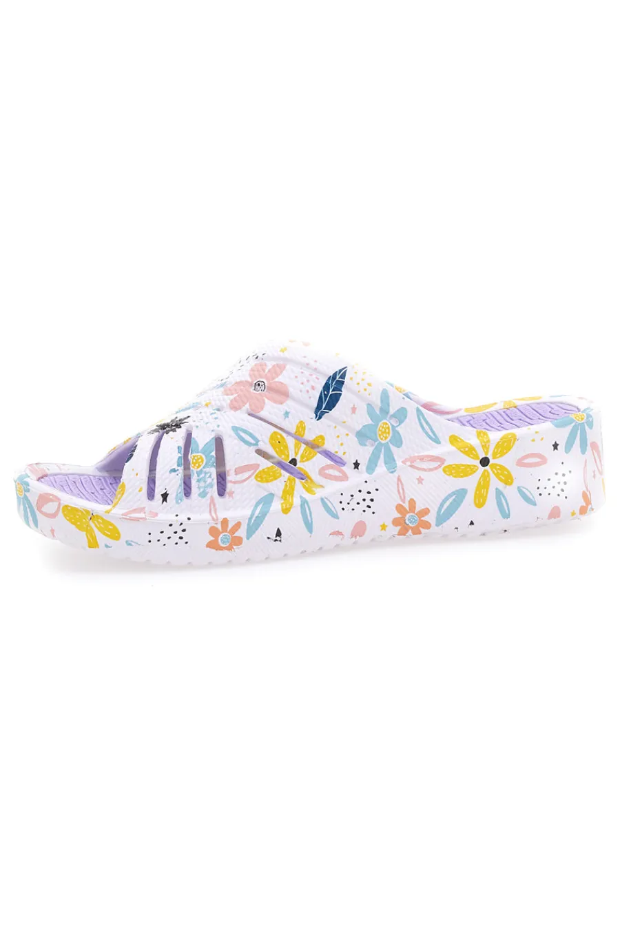 Ciabatte floreali multicolor fascia incrociata 711-2T2L