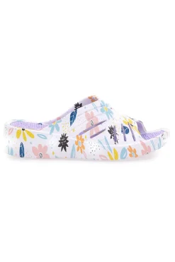 Ciabatte floreali multicolor fascia incrociata 711-2T2L