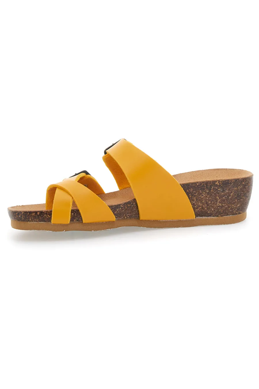 Ciabatte Gialle Made In Italy Con Sottopiede In Vera Pelle 22710-BIO UP Outlet