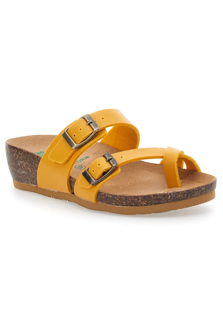 Ciabatte Gialle Made In Italy Con Sottopiede In Vera Pelle 22710-BIO UP Outlet