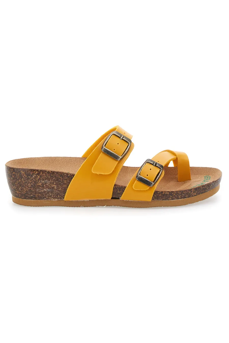 Ciabatte Gialle Made In Italy Con Sottopiede In Vera Pelle 22710-BIO UP Outlet