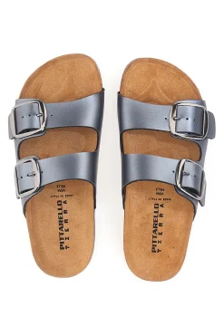 Ciabatte Grigie con Doppia Fibbia Made in Italy 335A20630SR-PITTARELLO TIERRA Discount