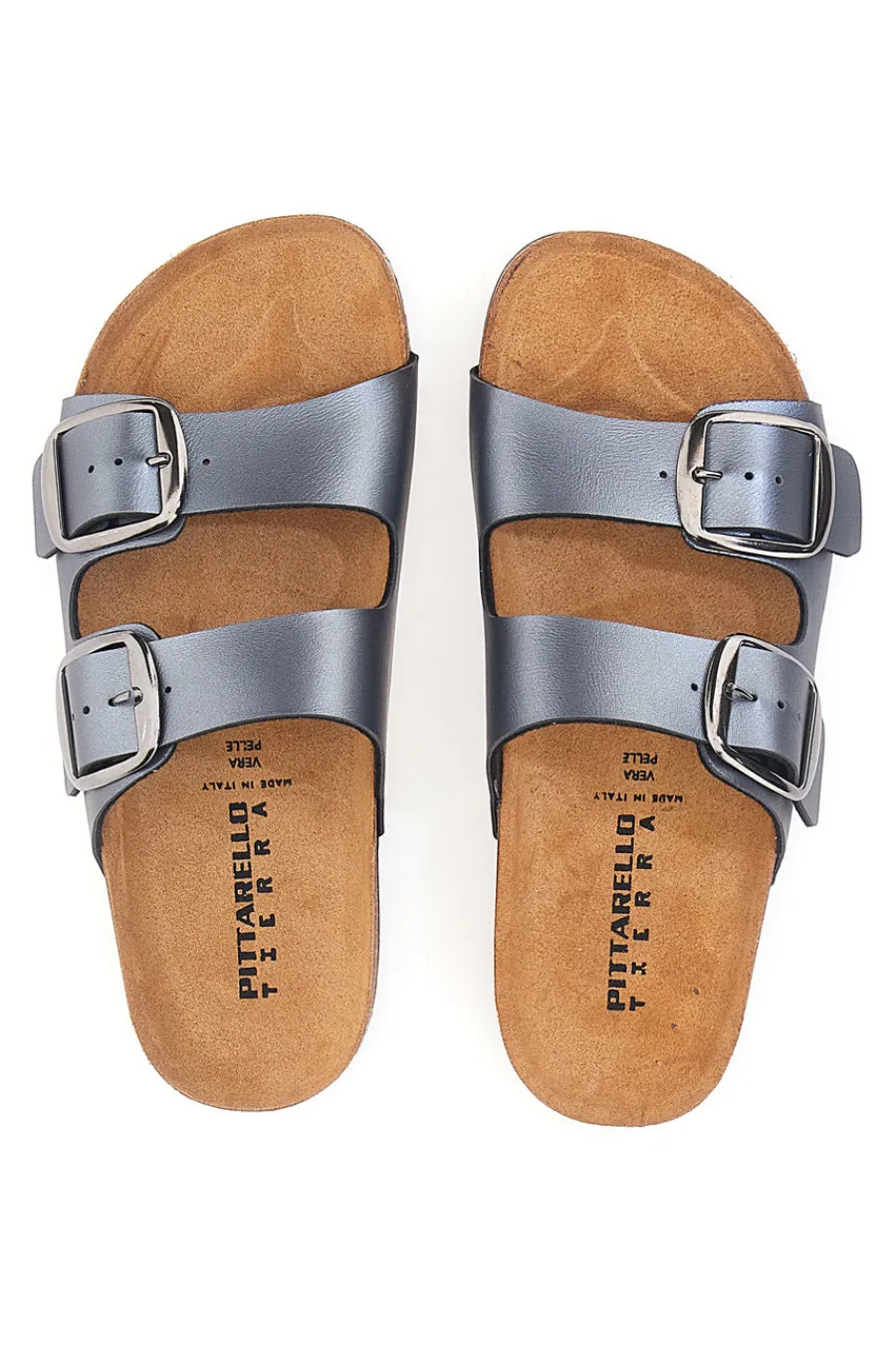 Ciabatte Grigie con Doppia Fibbia Made in Italy 335A20630SR-PITTARELLO TIERRA Discount
