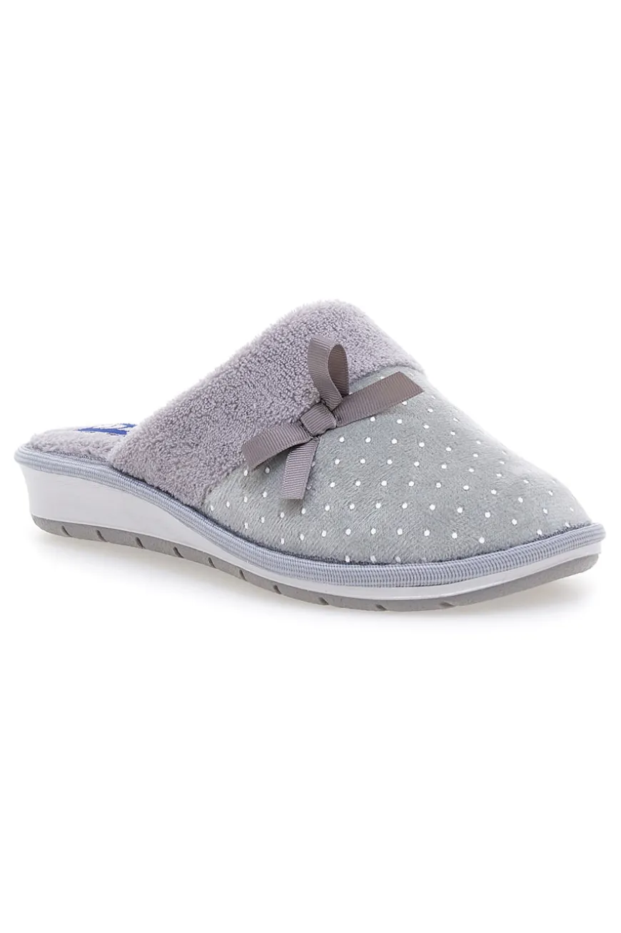 Ciabatte grigie con pois e fiocco decorativo Inblu 72 LB