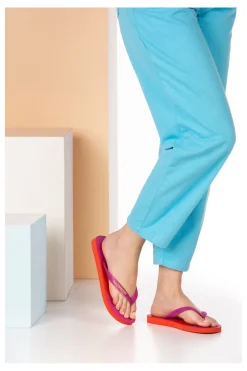 Ciabatte Infradito Fucsia e Arancione con Effetto Sfumato Top Fashion-HAVAIANAS New