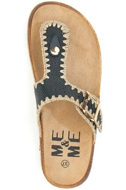 Ciabatte infradito nere con cuciture a contrasto ME & ME 14206-ME u0026 ME Outlet