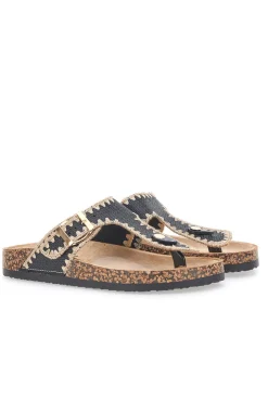 Ciabatte infradito nere con cuciture a contrasto ME & ME 14206-ME u0026 ME Outlet