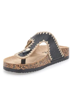 Ciabatte infradito nere con cuciture a contrasto ME & ME 14206-ME u0026 ME Outlet