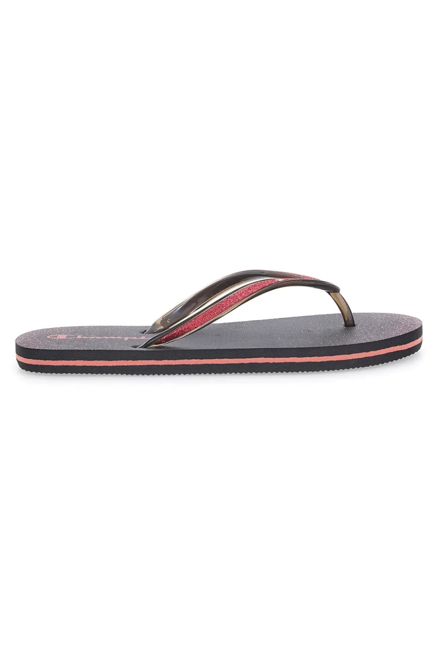 Ciabatte Infradito nere con glitter e logo 11825-CHAMPION Outlet