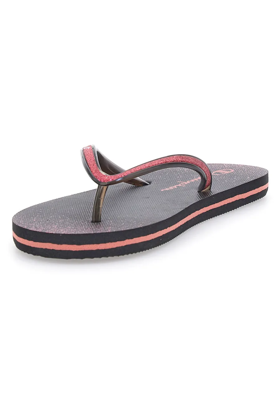 Ciabatte Infradito nere con glitter e logo 11825-CHAMPION Outlet