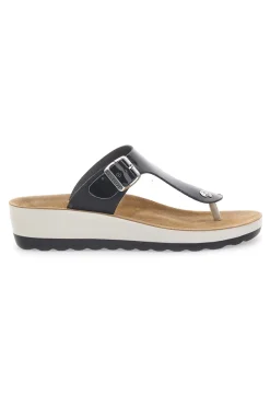 Ciabatte Infradito nere con plantare anatomico zeppa 42H593C da Donna | Pittarello-FLY FLOT Hot
