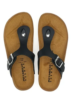 Ciabatte Infradito Nere in Vera Pelle Made in Italy 335A2177SR-PITTARELLO TIERRA Outlet