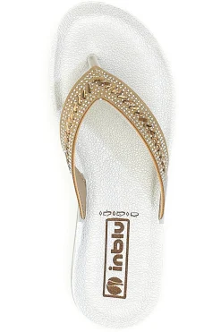 Ciabatte Infradito e Bianche con Strass 01 Zo-INBLU