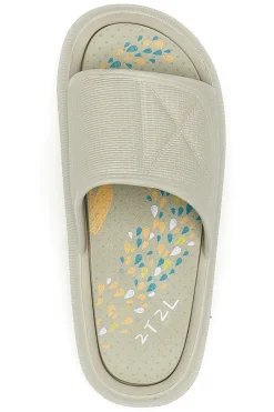 Ciabatte in gomma bianche con fascia ampia plantare decorato 1055-2T2L Online