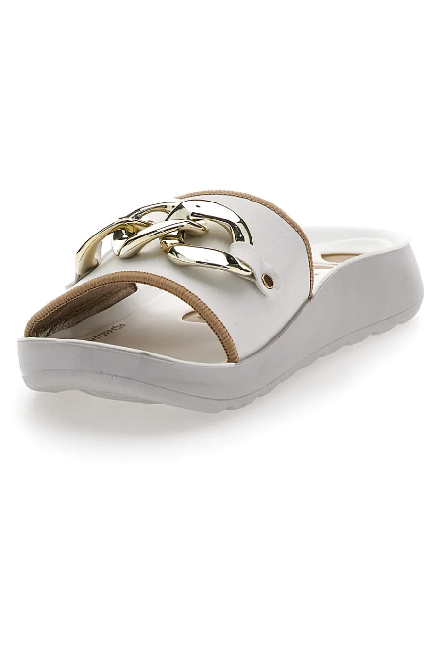 Ciabatte in Gomma Bianche e Oro 10 AG-INBLU New