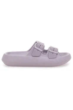 Ciabatte in gomma lilla con doppio cinturino e fibbie regolabili ILY02-2T2L Hot