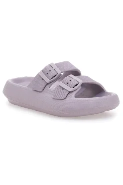 Ciabatte in gomma lilla con doppio cinturino e fibbie regolabili ILY02-2T2L Hot