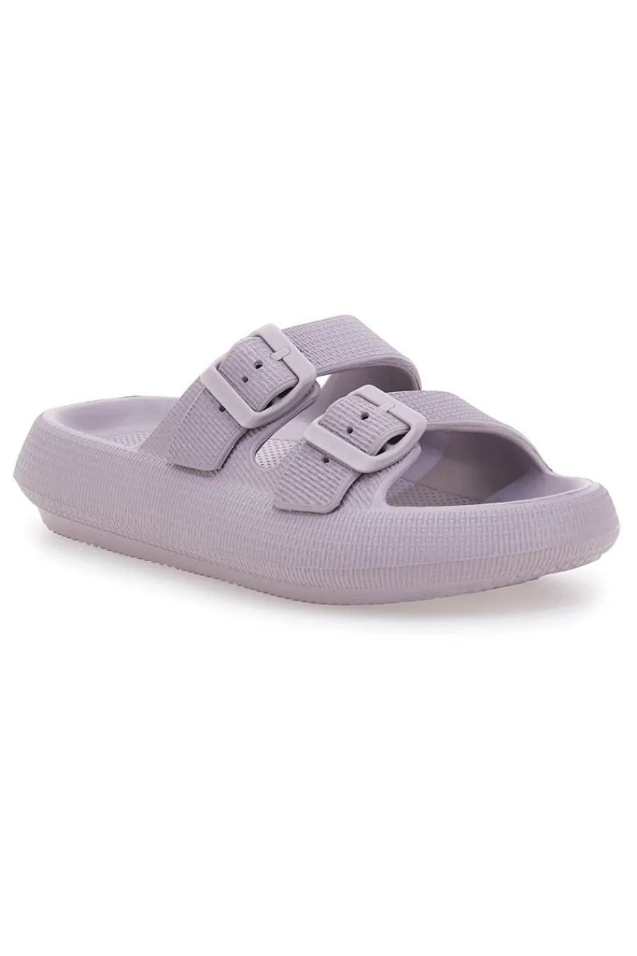 Ciabatte in gomma lilla con doppio cinturino e fibbie regolabili ILY02-2T2L Hot