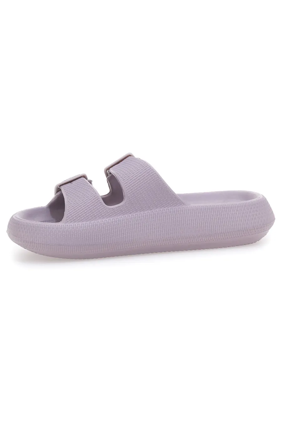 Ciabatte in gomma lilla con doppio cinturino e fibbie regolabili ILY02-2T2L Hot