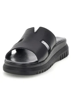 Ciabatte in pelle nero a fasce 32811926-PITTARELLO New