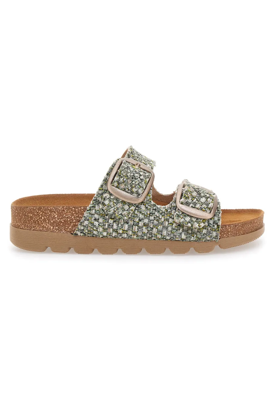 Ciabatte intrecciate multicolor con doppia fibbia 335P20630SR-PITTARELLO BIO Hot